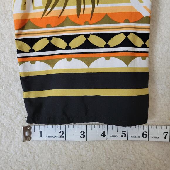 Ruby Road PXL Tie Front Blouse 3/4 Tab Sleeve V-Neck 6 Button Front Tropical - Picture 12 of 16